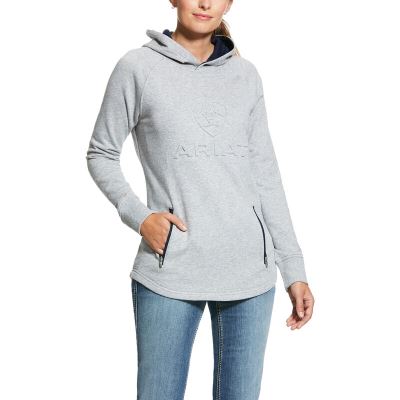 Ariat 3D Logo Gri Kapşonlu Sweatshirt Bayan (12112-453)